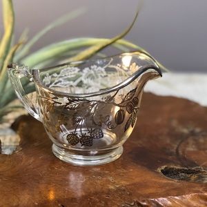 Vintage crystal Sterling silver overlay creamer